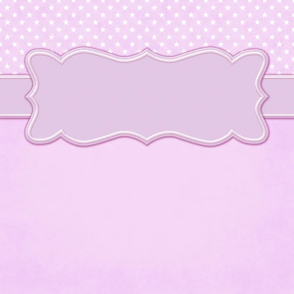 Pink and white stars square border with copy space — Stock Photo, Image