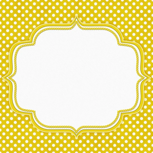 Yellow and white polka dot border with copy space