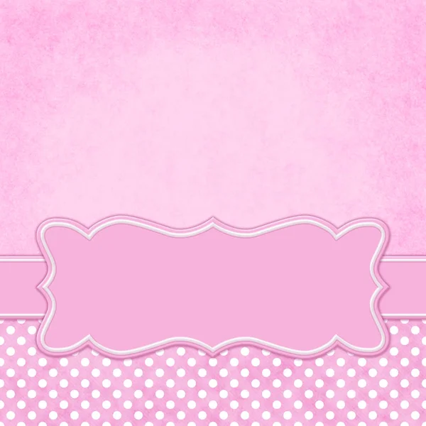 Pink and white polka dot square border with copy space — Stock Photo, Image