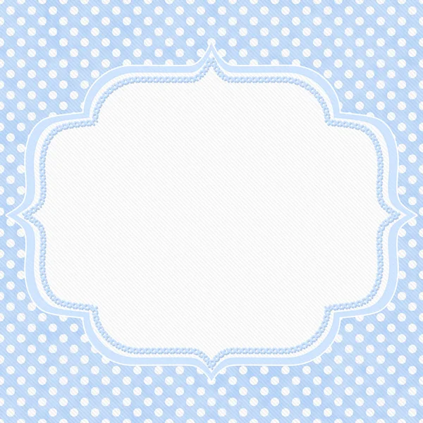Blue and white polka dot border with copy space — Stock Photo, Image