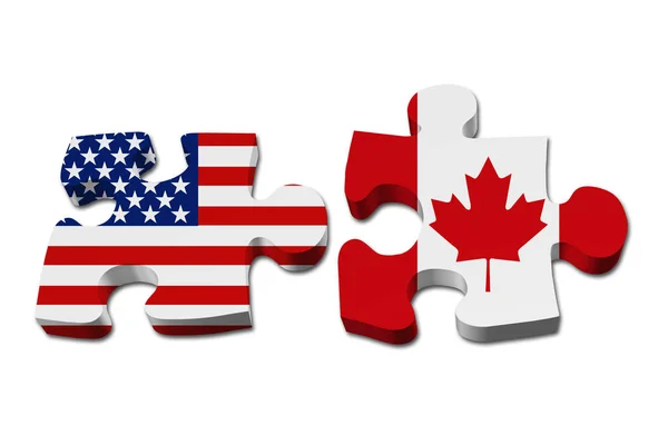在美国和加拿大之间的关系 — 图库照片