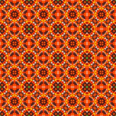 Turuncu üçgen mozaik detaylı dikişsiz dokulu desen backgr