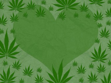 Yeşil arka planlı marihuana yaprağına bayılırım.