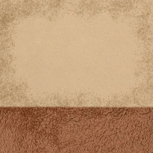 Brown texturizado sherpa e bege feltro fundo material de tecido — Fotografia de Stock