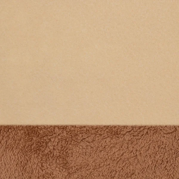 Brown textured sherpa and beige felt fabric material background — Stock Photo, Image