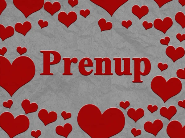 Prenup message with red hearts border — Stock Photo, Image
