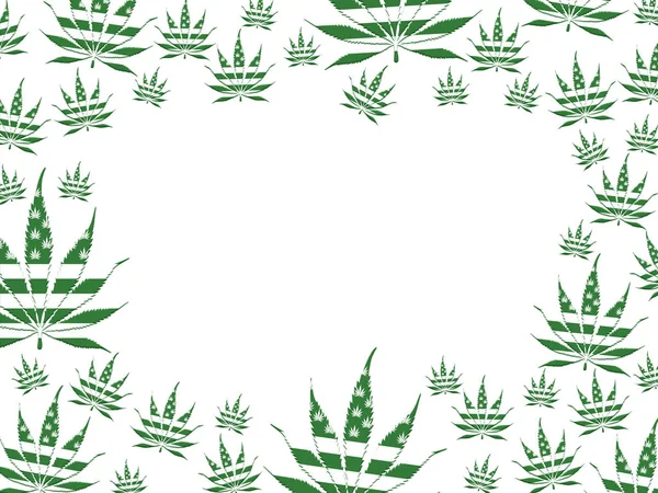 Usa marihuana bladrand geïsoleerd boven wit — Stockfoto