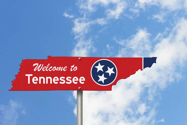 Bem-vindo ao estado do Tennessee sinal de estrada na forma do — Fotografia de Stock
