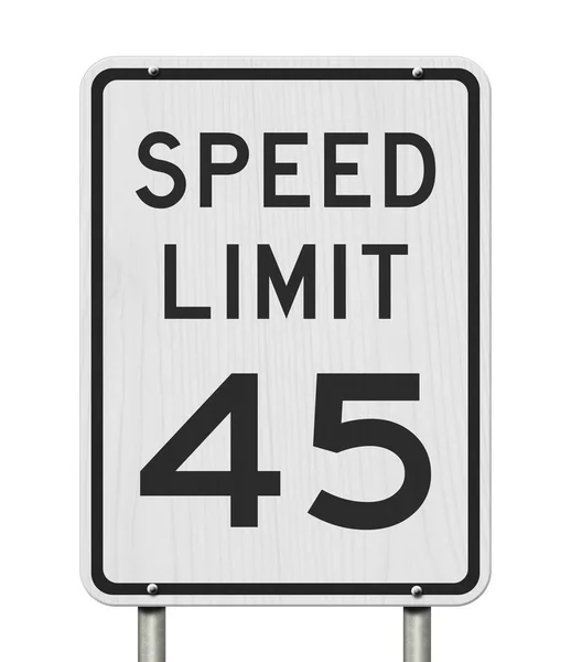 US 45 sinal de limite de velocidade mph — Fotografia de Stock