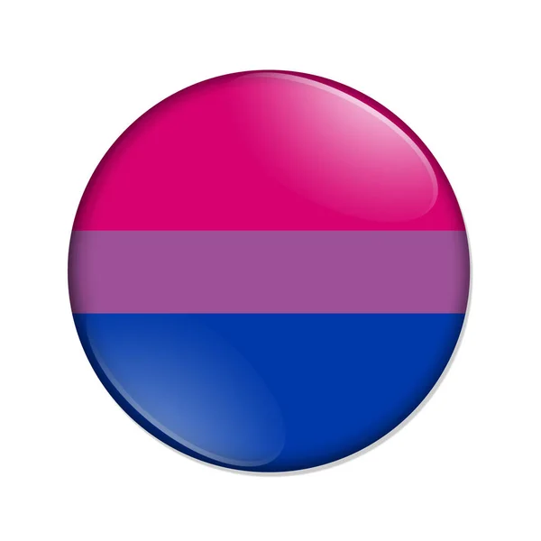 Bisexual striped flag badge button — Stock Photo, Image