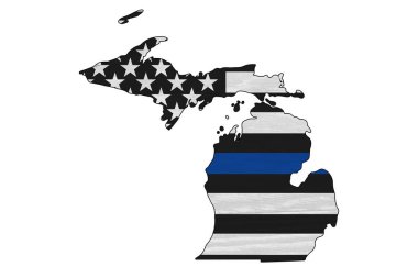 Michigan haritasında Amerikan ince mavi çizgisi