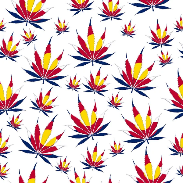 Colorado state flag Marijuana leaf seamless and repeat pattern b — Stock Photo, Image