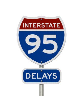 I-95 Interstate gecikmeler ABD karayolu yol işareti