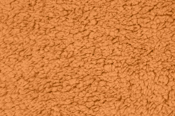 Naranja sherpa textura felpa tela material fondo — Foto de Stock