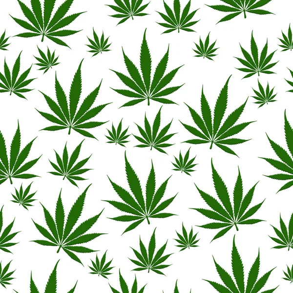 Hoja de marihuana verde sin costura y patrón repetido fondo — Foto de Stock