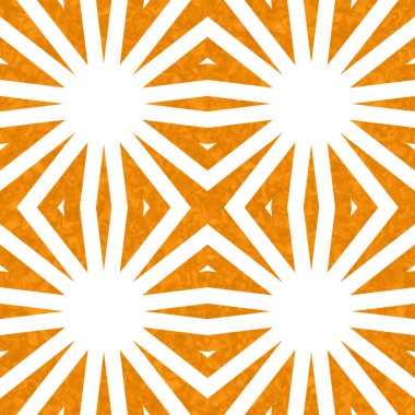 Turuncu ve beyaz patlamalı soyut geometrik dikişsiz ve desenli arka planı tekrarla