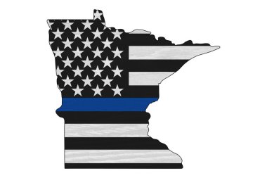 Minnesota haritasında polis memurlarını desteklediğiniz için Amerikan bayrağı var.