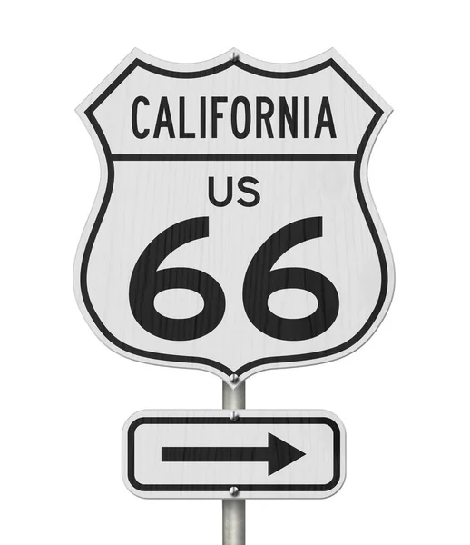 California Amerikaanse Route Road Trip Usa Verkeersbord Geïsoleerd Wit — Stockfoto