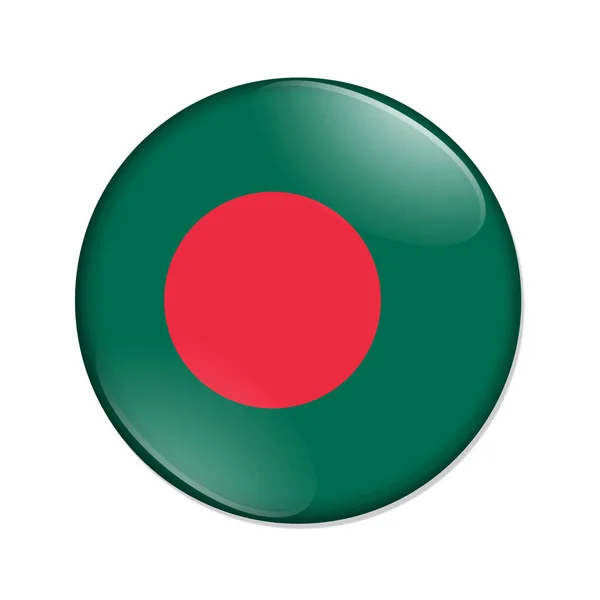 Bangladesh Land Flagga Knapp Isolerad Över Vit — Stockfoto