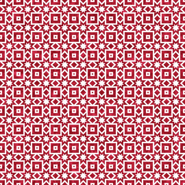 Red White Star Burst Abstract Geometric Seamless Repeat Textured Pattern — Stock Photo, Image