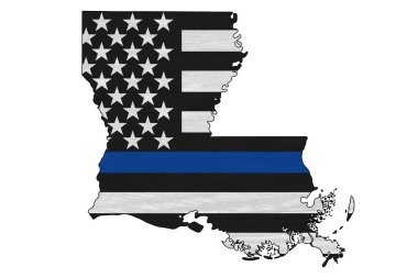 Louisiana haritasında polis memurlarını desteklediğiniz için Amerikan bayrağı var.