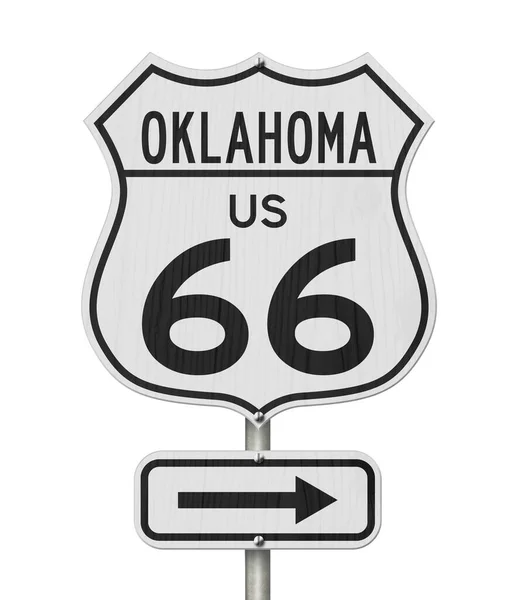 Oklahoma Route Road Trip Eua Sinalização Rodoviária Sinal Isolado Sobre — Fotografia de Stock