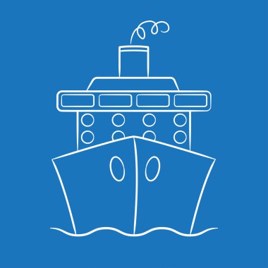 Elle çizilmiş cruise gemi Vektör formatında.