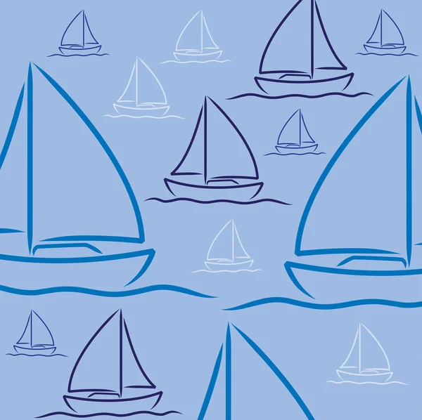 Modello di barca a vela disegnata a mano in formato vettoriale . — Vettoriale Stock