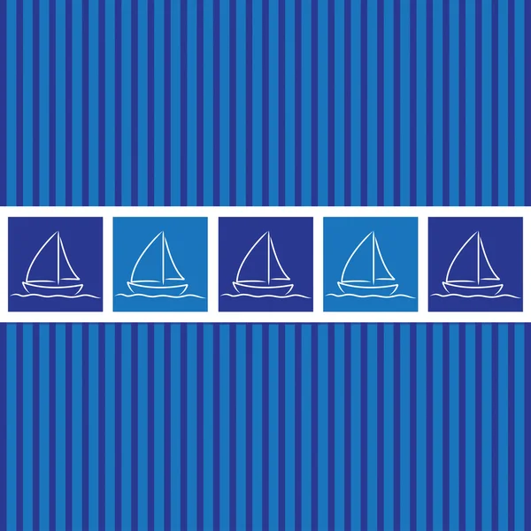 Hand ritad segelbåt mönster i vektorformat. — Stock vektor