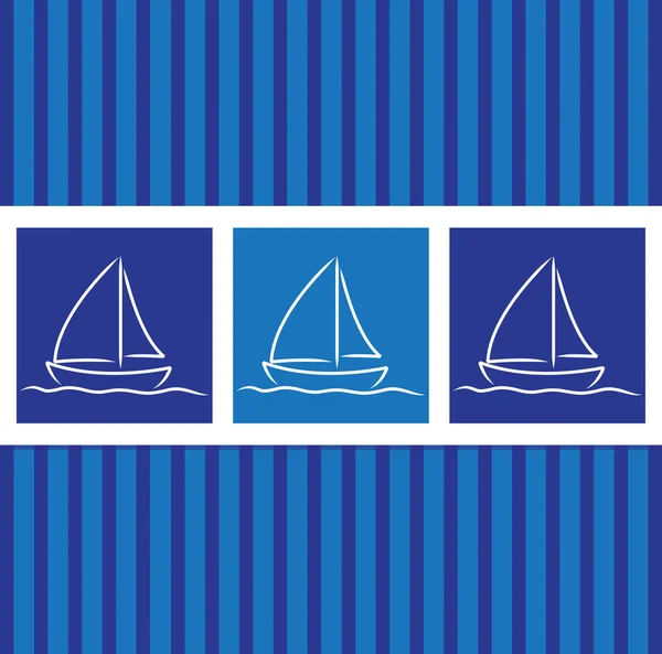 Hand drawn sailing boat pattern in vector format. — Stock Vector