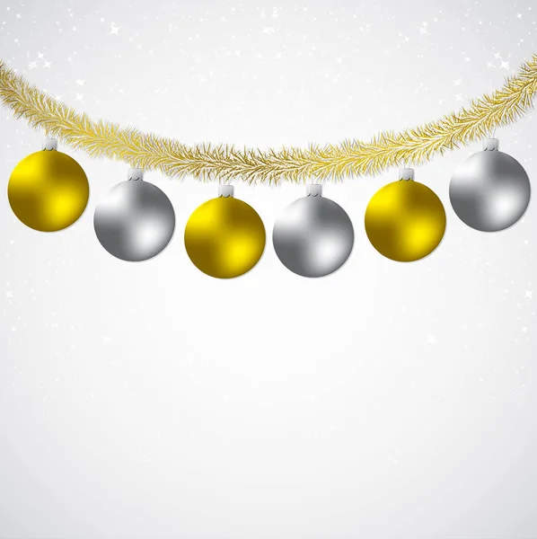 Natal bugiganga e ouropel estrelado fundo em formato de vetor . — Vetor de Stock