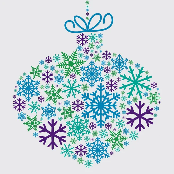 Bauble made of snowflakes in vector format. — Stock Vector