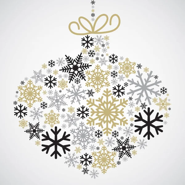 Julgranskula gjord av snöflingor i vektorformat. — Stock vektor
