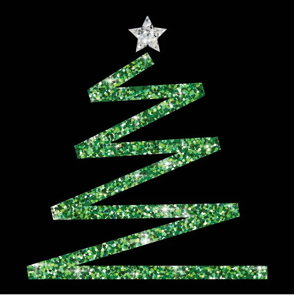 Glitter simple árbol de Navidad en formato vectorial . — Archivo Imágenes Vectoriales