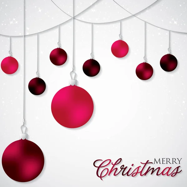 Elegant hanging Christmas baubles in vector format. — Stock Vector