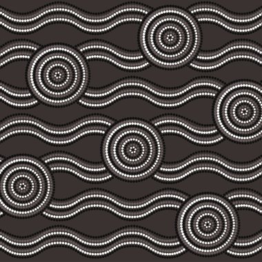 Abstract Aboriginal dot painting in vector format. clipart