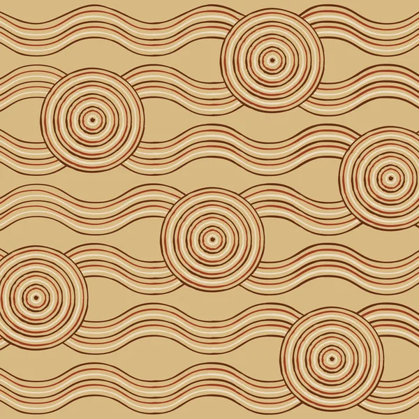 Pintura de linha aborígine abstrata em formato vetorial . —  Vetores de Stock