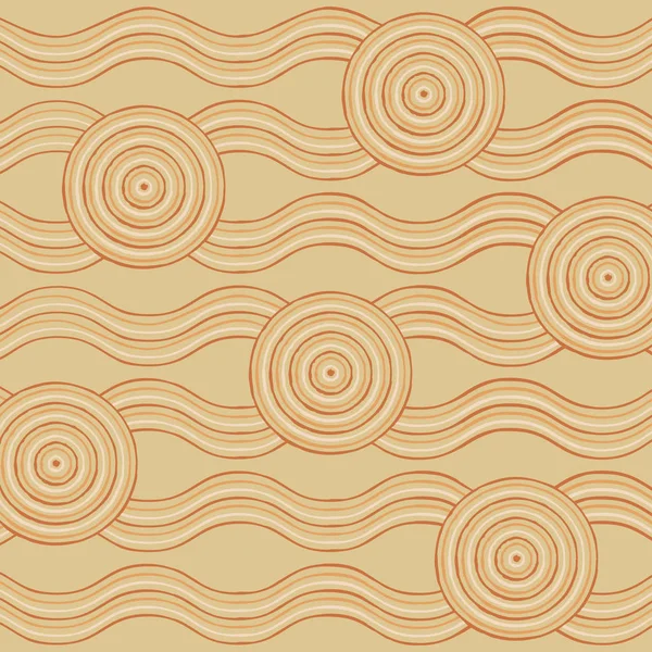 Abstrakte Aborigine-Linienmalerei im Vektorformat. — Stockvektor
