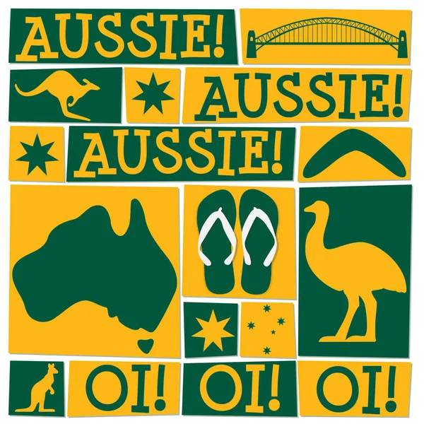 Funky Avustralya günü kartı Vektör formatında. — Stok Vektör