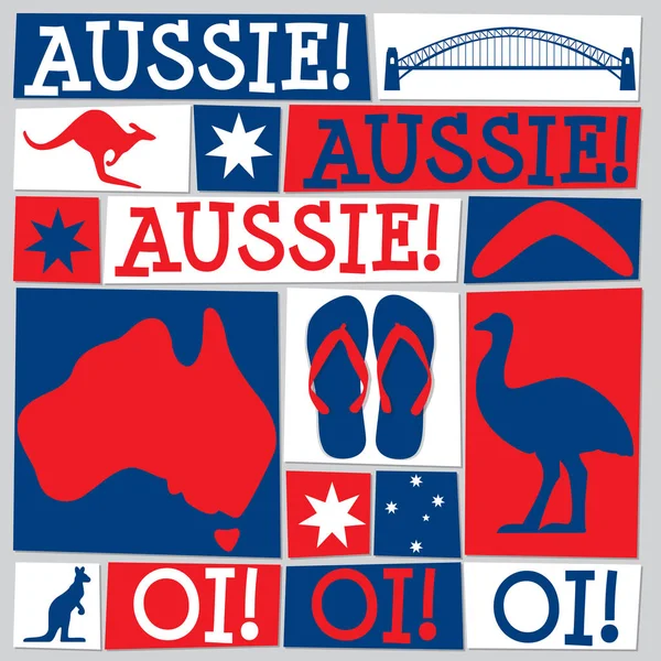 Funky Australia Cartão de Dia em formato vetorial . — Vetor de Stock