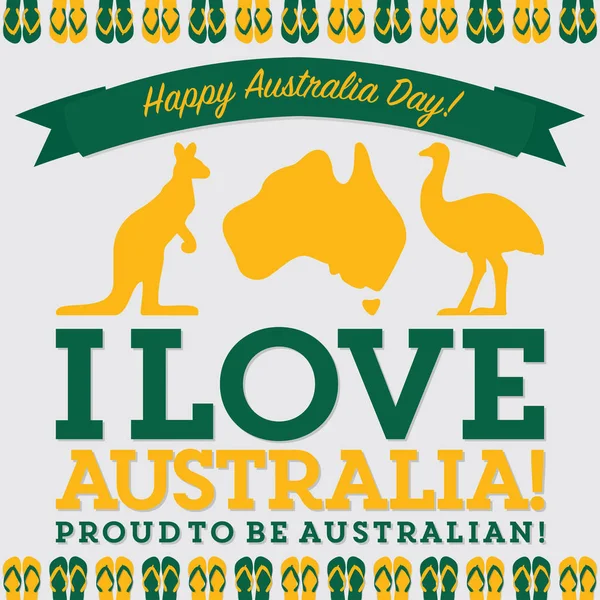 Retro sash Australia Day card i vektorformat. — Stock vektor