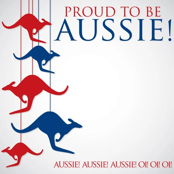 Appendere canguro Australia Day card in formato vettoriale . — Vettoriale Stock