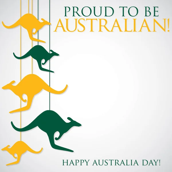 Carte suspendue kangourou Australia Day au format vectoriel . — Image vectorielle