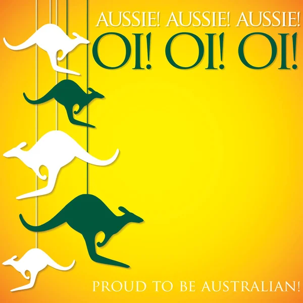 Canguro colgante Australia Day card en formato vectorial . — Archivo Imágenes Vectoriales