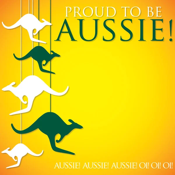 Vektör formatında asılı kanguru Avustralya Günü kartı. — Stok Vektör
