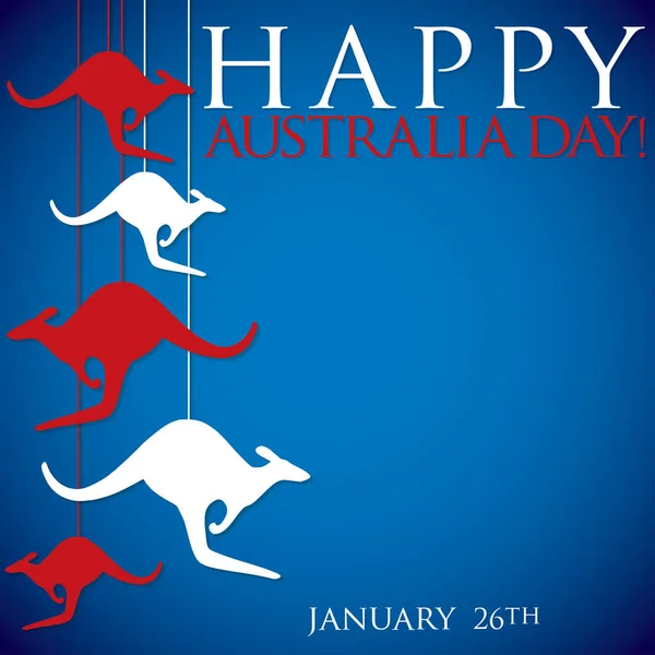 Canguro colgante Australia Day card en formato vectorial . — Vector de stock