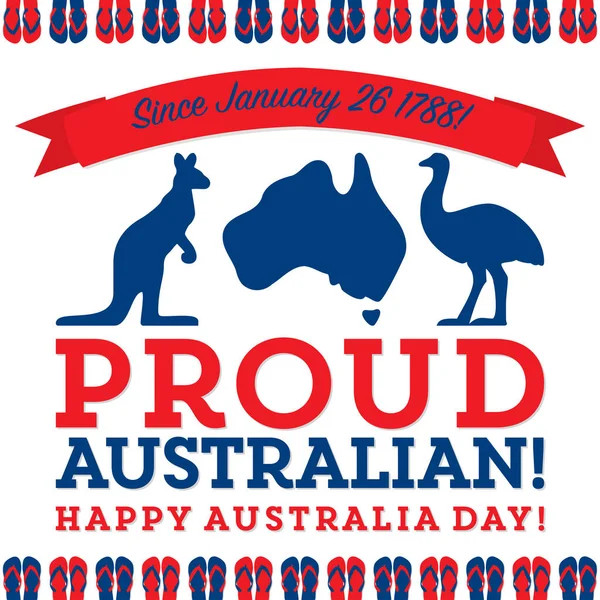 Scheda Retro Fascia Australia Day in formato vettoriale . — Vettoriale Stock
