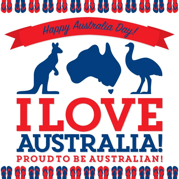 Ρετρό ΦΥΛΛΟΥ κάρτα ημέρα της Αυστραλίας σε διανυσματική μορφή. — Διανυσματικό Αρχείο