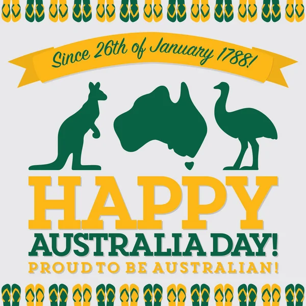 Retro sash Australia Day card in vector format. — Stock Vector