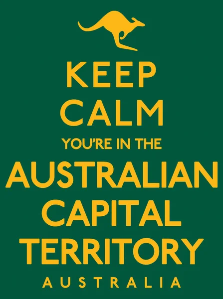 "Zachovat klid v Australian Capital Territory" plakát v — Stockový vektor